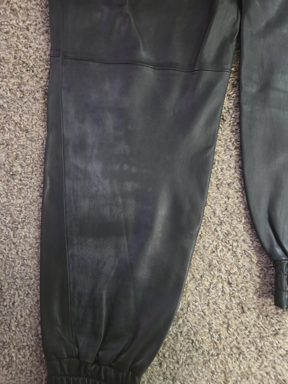 Derek Lam 1OC Athleta Black Lamb Leather Jogger Pants - Picture 7 of 7